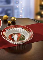 Kom gemaakt van hoogwaardig porselein ROOD-WIT