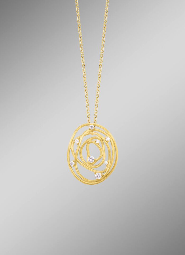 Gematteerde hanger met erwtenketting 