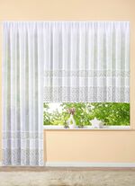 Lange venstervitrage met universele railband 