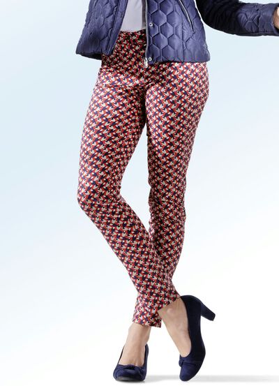 Broek met felgekleurde print 