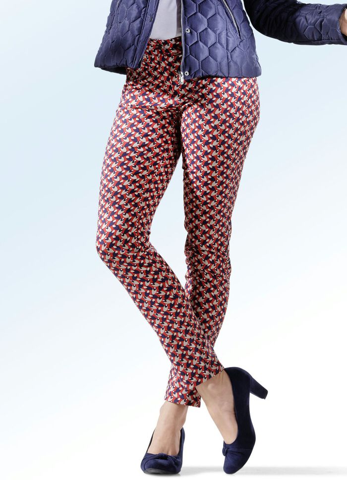 Broek met felgekleurde print 
