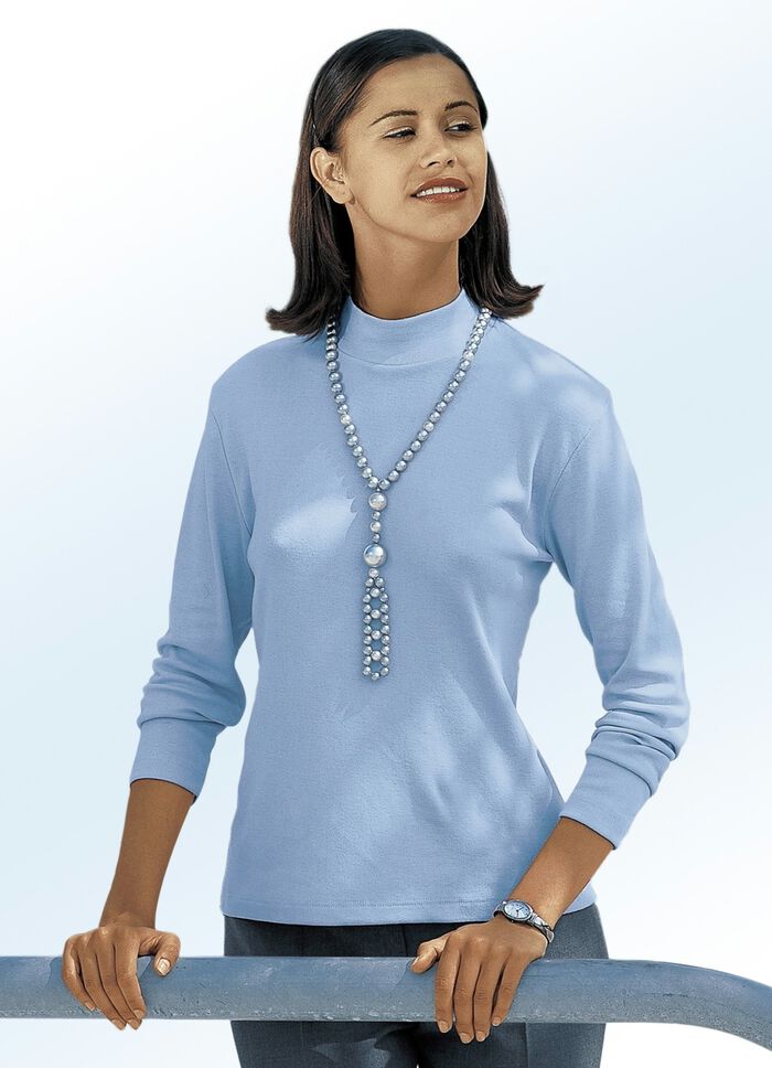 Overhemd met opstaande kraag LICHTBLAUW