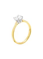 Solitaire damesring in bicolor met diamant 