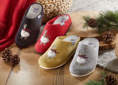 Knuffelige warme pantoffels van wolvilt 
