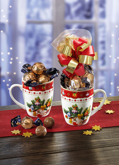 Kerstkopje, 2 stuks, inclusief zoete vulling 