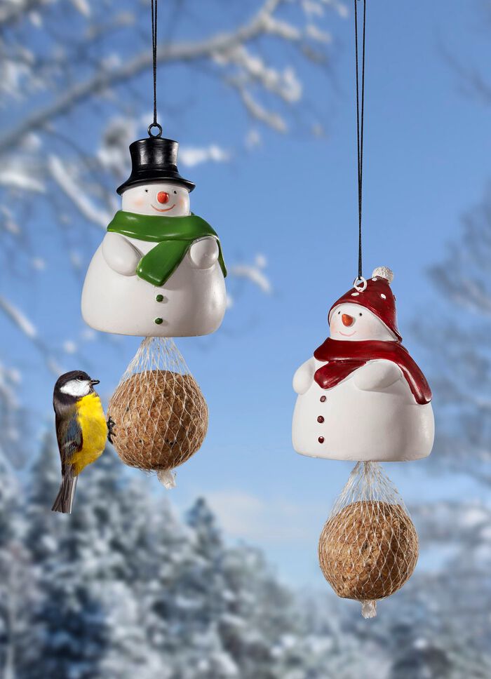 Vetbollenhouder "Sneeuwpop", groene sjaal WEISS-GR&Uuml;N-SCHWARZ