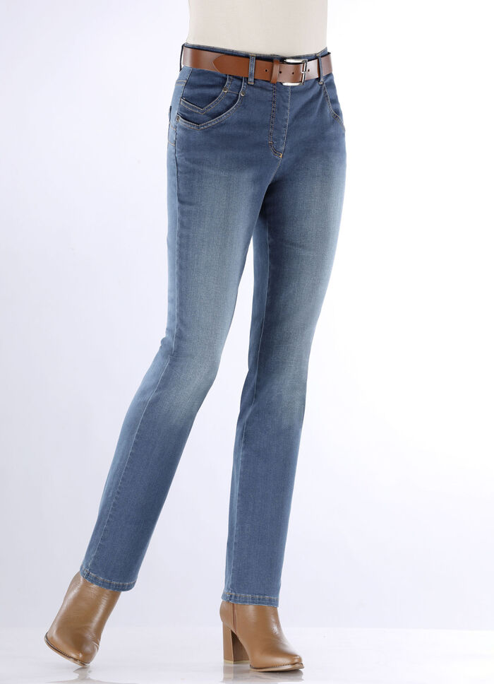Jeans met een slimme zakoplossing JEANSBLAUW