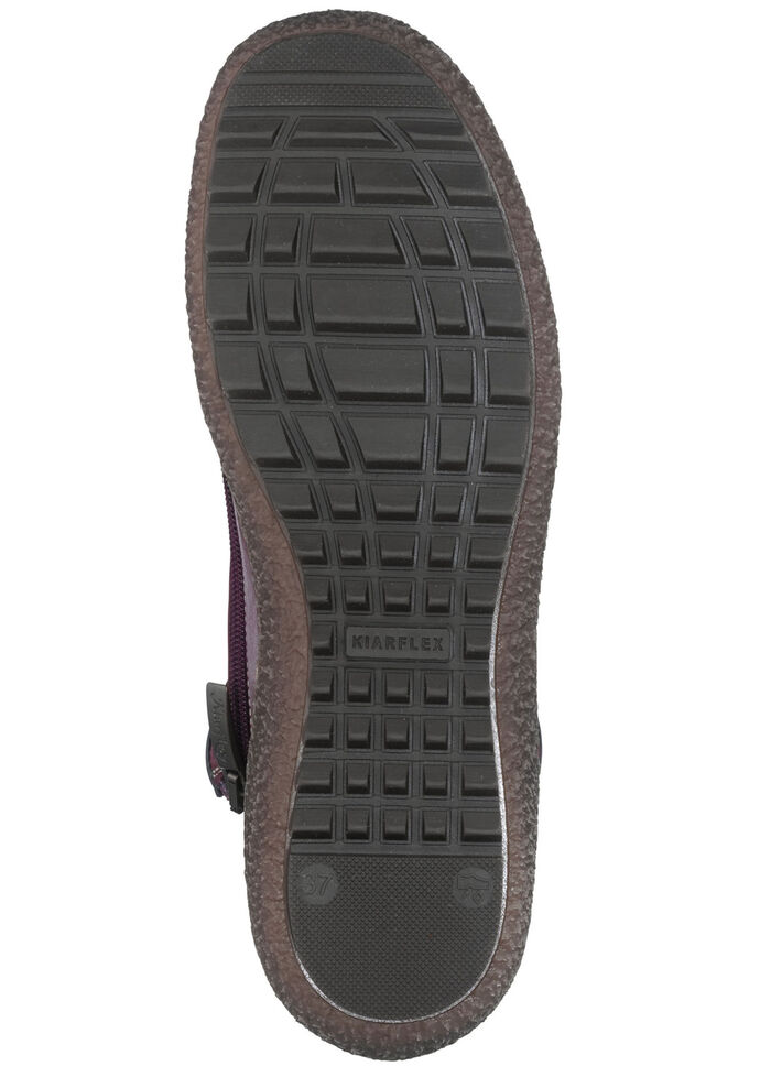 Laarsje van nappaleer met decoratieve elastische inzet BORDEAUX-BLAUW