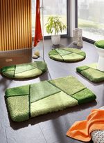 Kleurrijke badkamerset met antislip achterkant GROEN