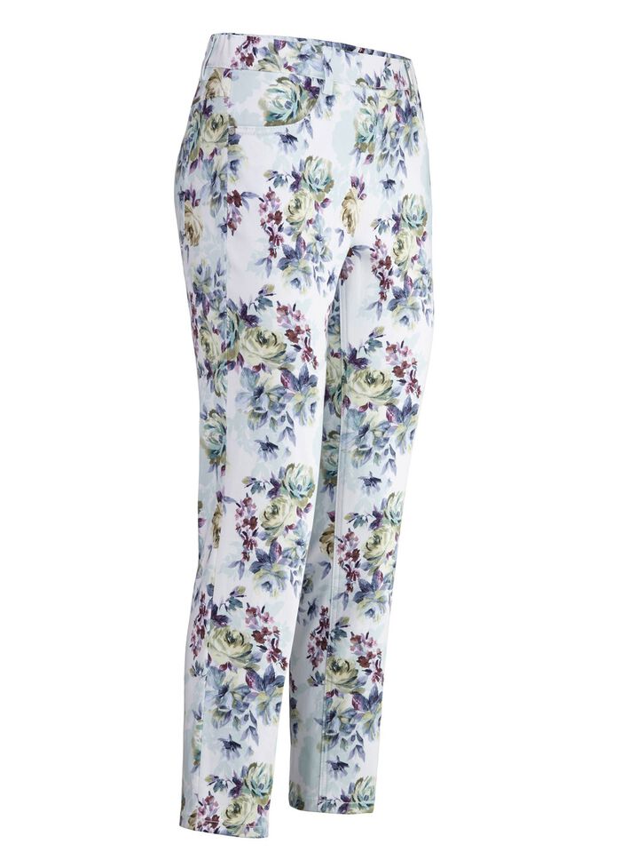 Broek met kleurrijke inkjetprint 