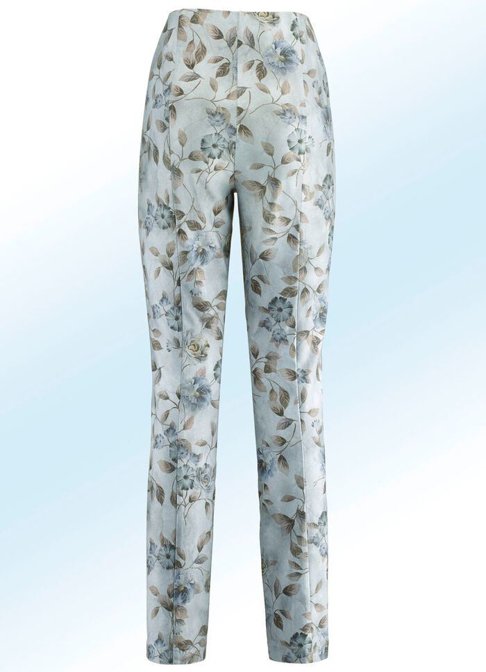 Broek met harmonieus bloemendessin 