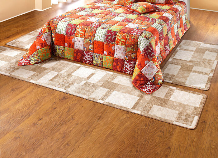 3-delig bedframe in patchwork-design 