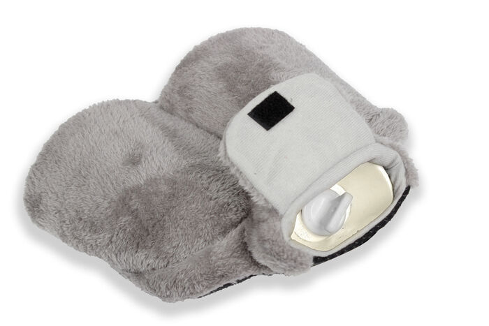 Vital Comfort voetwarmwaterkruik met zachte fleece hoes GRIJS