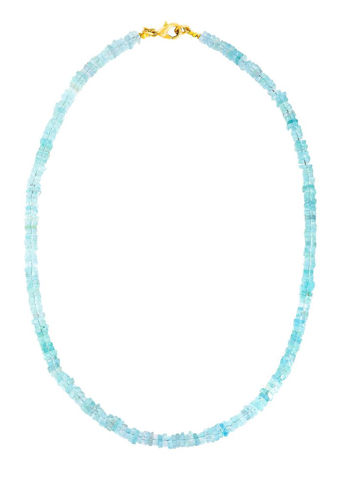 Halsketting met echte aquamarijn 