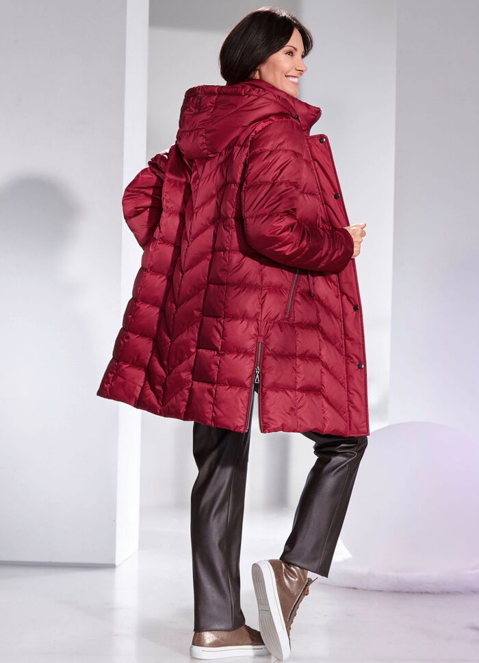 Korte jas met afneembare capuchon RUBY RED