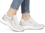 Rieker vetersneakers gemaakt van bedrukt synthetisch materiaal LICHTGRIJS-ZILVER