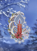 Raamdecoratie van echt Plauen-kant 