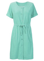 Jurk van badstof met doorlopende knoopsluiting MUNT