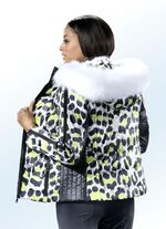 Jas met glanzende gekleurde inkjet print 