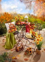 Herfstige kussenhoes in fluweellook 