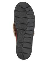 ELENA EDEN, warme damespantoffels, breedte H, met lamsvacht BORDEAUX