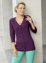 Overhemdblouse met doorlopende knoopsluiting in 2 kleuren BES