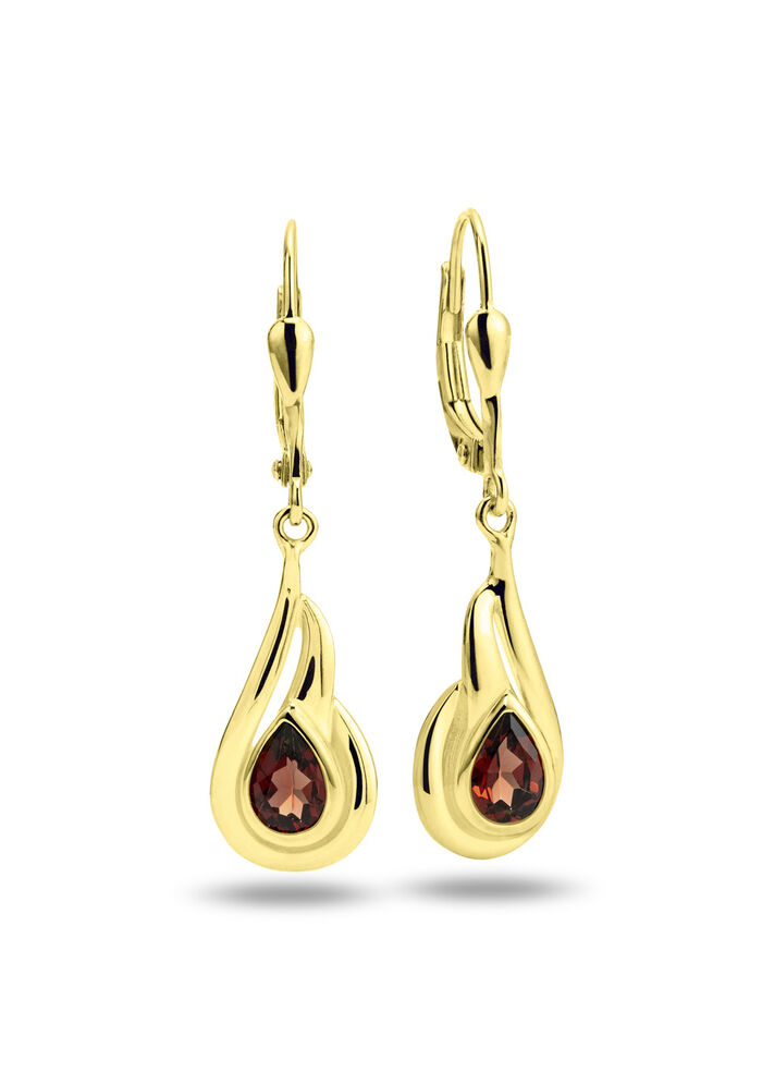 Oorbellen met echte granaatstenen 