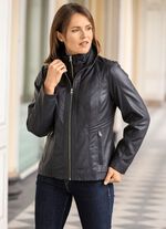 Kort leren jasje van &ldquo;Caminari&rdquo; ANTRACIET