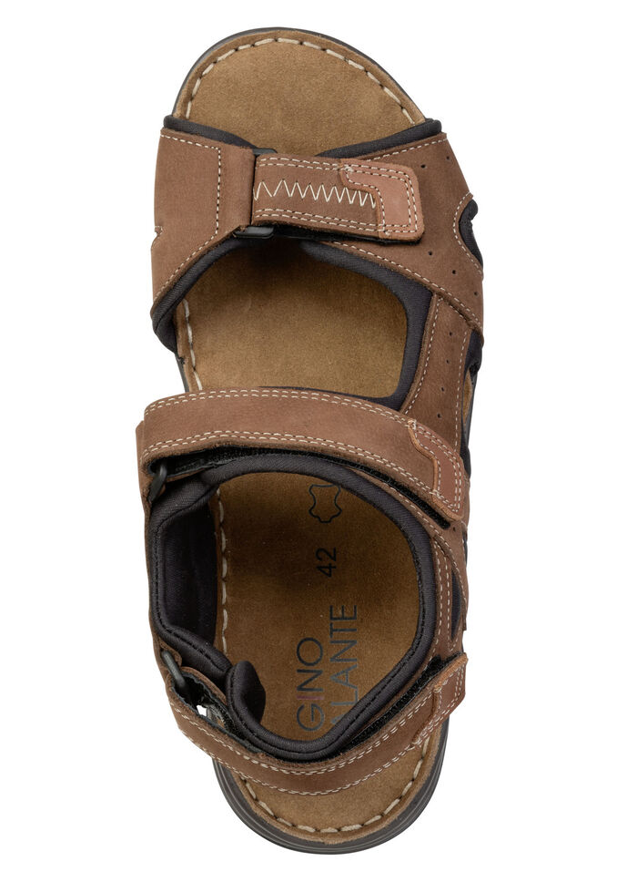 GINO GALANTE, sportieve herensandalen, met klittenbandsluiting BRAUN