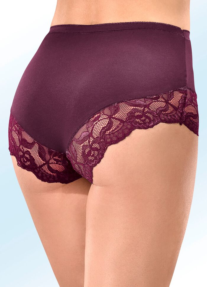 Set van vier slips met elastisch kant 