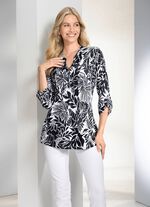 Overhemdtuniek met opstaande kraag 