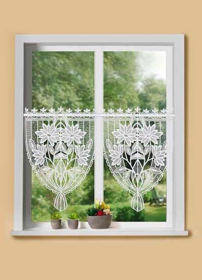 Schijfhanger madeliefje gemaakt van echt Plauen-kant 