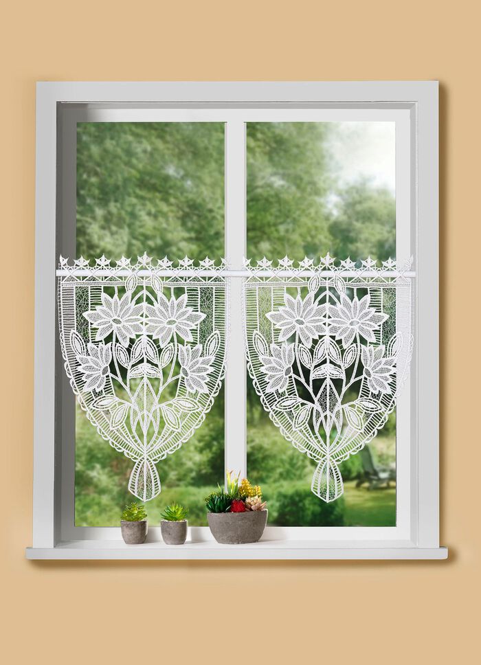 Schijfhanger madeliefje gemaakt van echt Plauen-kant 