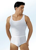 Hermko multipak onderhemden van dubbele rib, wit