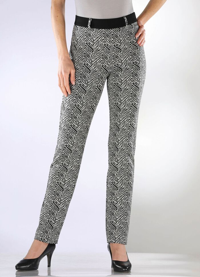 Broek met trendy dierenhuiddessin 