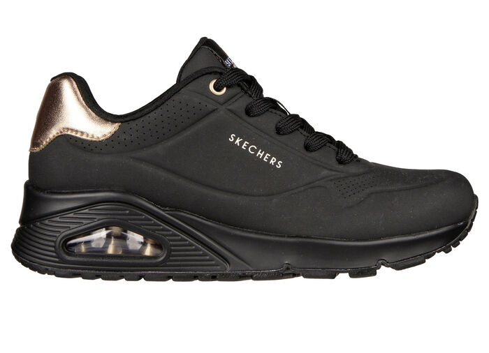 SKECHERS, comfortabele damessneakers, met zichtbaar luchtkussen SCHWARZ-GOLD