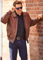 Leren blouson in 3 kleuren COGNAC