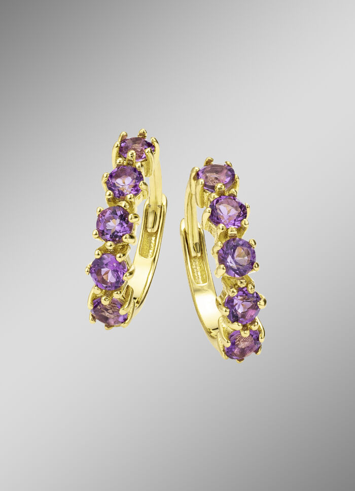 Oorbellen met echte amethist 
