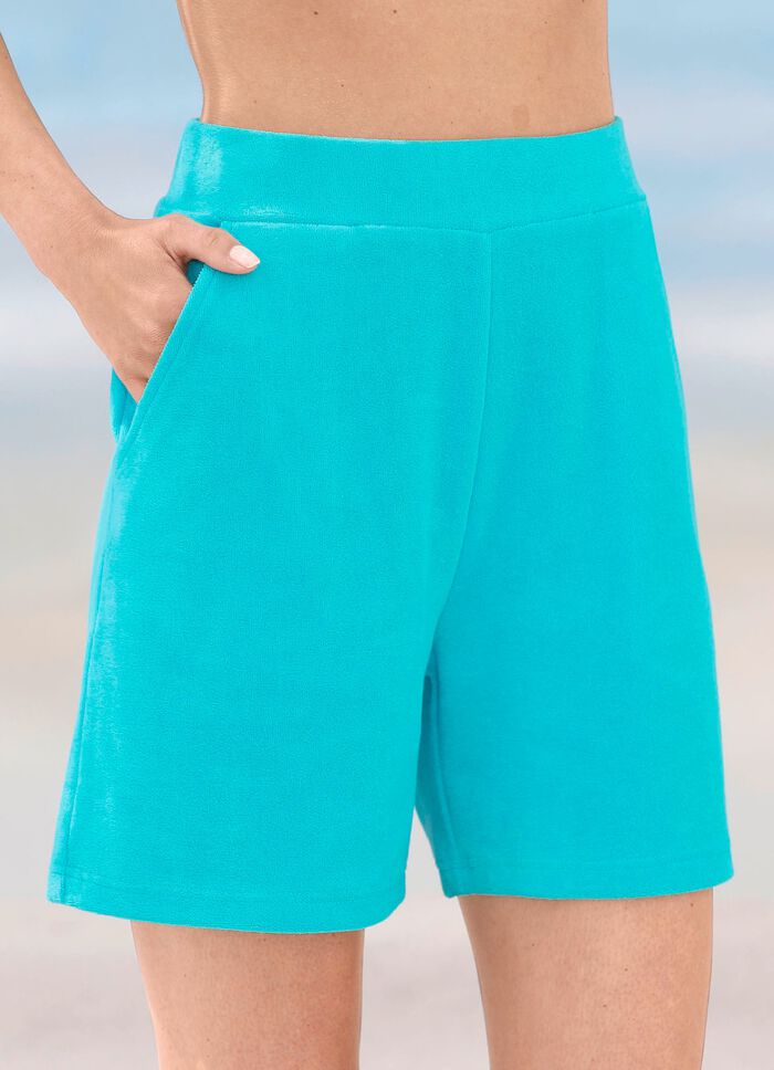 Shorts gemaakt van badstof-stretch TURQUOISE