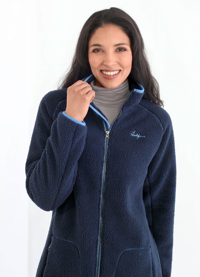 Korte jas met gebonden pluche binnenkant 