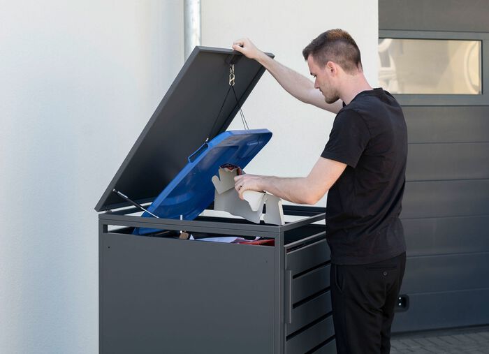 Afvalcontainerbox "Kubus", antraciet 