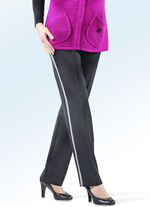 Broek met trendy sierband ZWART