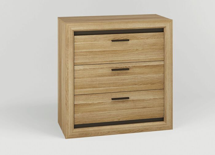 Commode met schuiflades EIKEN-KARAMEL