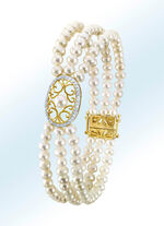 3-rijige armband van zoetwaterparels 
