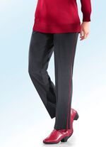 Broek met trendy contrasterende biezen 