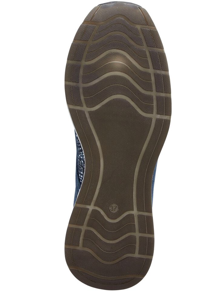 ELENA EDEN veterschoen met glanzend bedrukt elastisch materiaal BLAUW