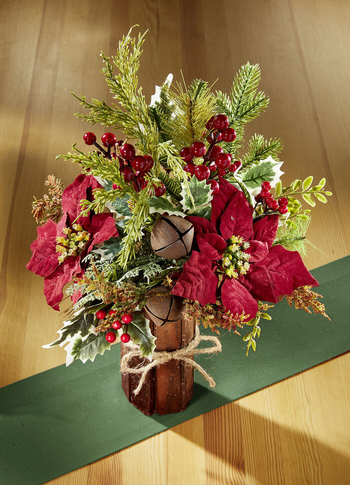 Bloemstuk met kerstster 