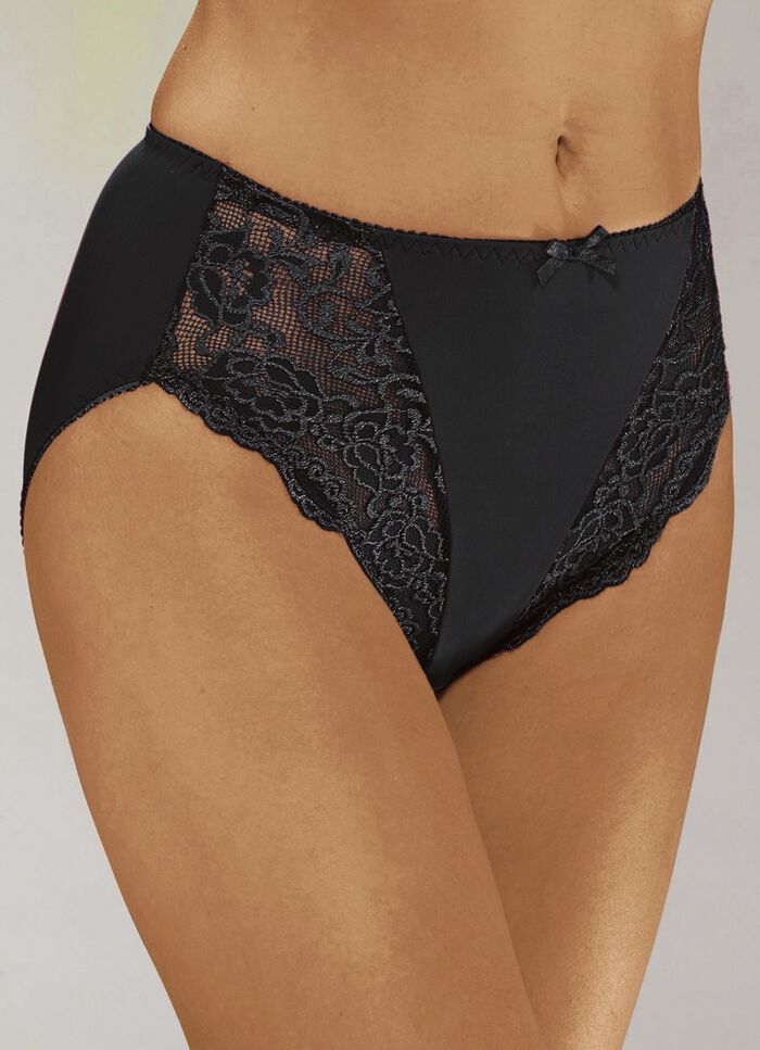 Sassa twopack slipje met elastische kant aan de voorkant 1X WEISS, 1X SCHWARZ