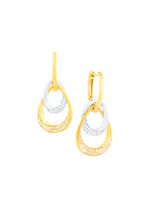 Elegante, tweekleurige oorbellen met 98 briljanten 