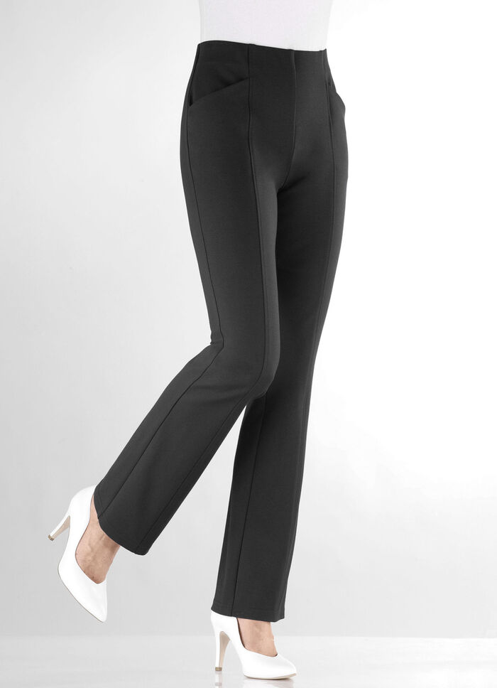 Jerseybroek met uitlopende enkels ZWART